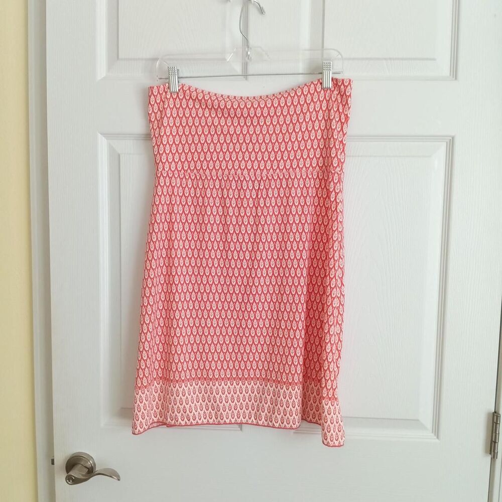 NWT Sophie Max Coral Leaf Print Convertible Mini Dress Skirt L